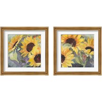 Framed 'Sunflowers in Watercolor  2 Piece Framed Art Print Set' border=
