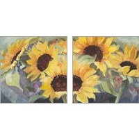 Framed Sunflowers in Watercolor  2 Piece Art Print Set