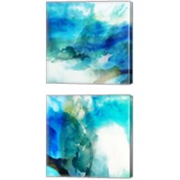 Framed 'Ephemeral Blue 2 Piece Canvas Print Set' border=