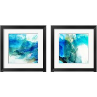 Framed 'Ephemeral Blue 2 Piece Framed Art Print Set' border=