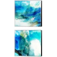 Framed 'Ephemeral Blue 2 Piece Canvas Print Set' border=