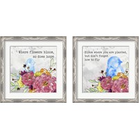 Framed 'Bloom & Fly 2 Piece Framed Art Print Set' border=