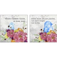 Framed Bloom & Fly 2 Piece Art Print Set