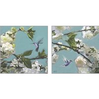 Framed 'Hummingbird Florals 2 Piece Art Print Set' border=