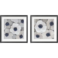 Framed 'White Anemone 2 Piece Framed Art Print Set' border=
