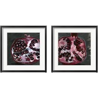 Framed 'Pomegranate Study on Black 2 Piece Framed Art Print Set' border=