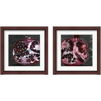 Framed 'Pomegranate Study on Black 2 Piece Framed Art Print Set' border=