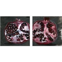 Framed Pomegranate Study on Black 2 Piece Art Print Set