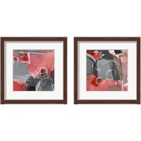 Framed Red & Gray Abstract 2 Piece Framed Art Print Set