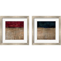 Framed 'Pompeian Red 2 Piece Framed Art Print Set' border=