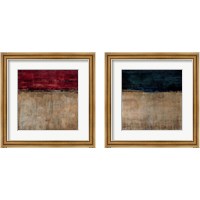 Framed 'Pompeian Red 2 Piece Framed Art Print Set' border=