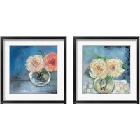 Framed 'Roses  2 Piece Framed Art Print Set' border=