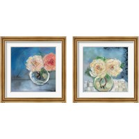 Framed 'Roses  2 Piece Framed Art Print Set' border=