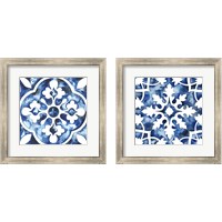 Framed 'Cobalt Tile 2 Piece Framed Art Print Set' border=