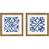 Framed 'Cobalt Tile 2 Piece Framed Art Print Set' border=