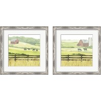 Framed 'Sunlit Graze 2 Piece Framed Art Print Set' border=