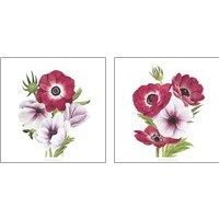 Framed 'Anemone Blooms 2 Piece Art Print Set' border=