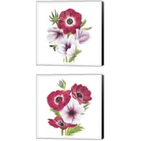 Framed 'Anemone Blooms 2 Piece Canvas Print Set' border=