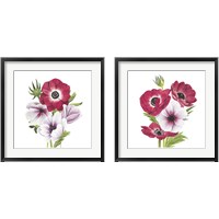 Framed 'Anemone Blooms 2 Piece Framed Art Print Set' border=