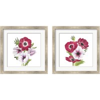 Framed 'Anemone Blooms 2 Piece Framed Art Print Set' border=