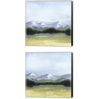 Framed 'Blue Mountain Break 2 Piece Canvas Print Set' border=