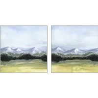 Framed 'Blue Mountain Break 2 Piece Art Print Set' border=