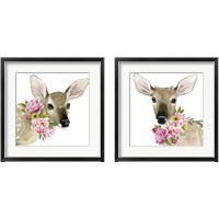 Framed 'Deer Spring 2 Piece Framed Art Print Set' border=