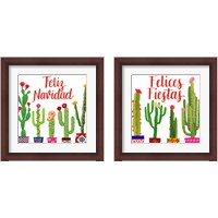 Framed 'Navidad Tropical 2 Piece Framed Art Print Set' border=