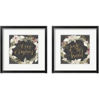 Framed 'Gilded Christmas 2 Piece Framed Art Print Set' border=