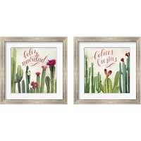 Framed 'Christmas Cactus 2 Piece Framed Art Print Set' border=