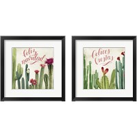 Framed 'Christmas Cactus 2 Piece Framed Art Print Set' border=