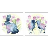 Framed 'Tulip Easter 2 Piece Art Print Set' border=