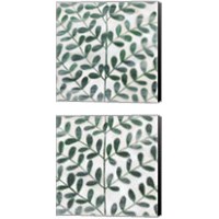 Framed 'Emerald Palm 2 Piece Canvas Print Set' border=