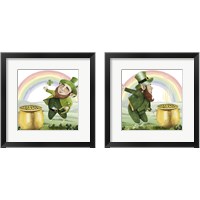 Framed 'Leprechaun's Rainbow 2 Piece Framed Art Print Set' border=