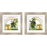 Framed 'Leprechaun's Rainbow 2 Piece Framed Art Print Set' border=