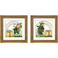 Framed 'Leprechaun's Rainbow 2 Piece Framed Art Print Set' border=