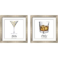 Framed 'Classic Happy Hour 2 Piece Framed Art Print Set' border=