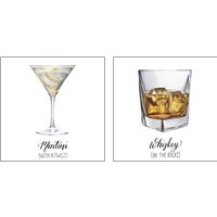 Framed 'Classic Happy Hour 2 Piece Art Print Set' border=