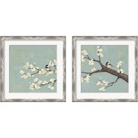 Framed 'Chickadee & Dogwood 2 Piece Framed Art Print Set' border=