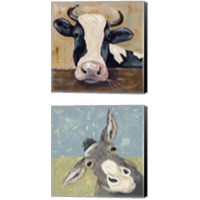 Framed 'Farm Life Animal 2 Piece Canvas Print Set' border=