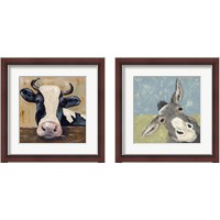 Framed 'Farm Life Animal 2 Piece Framed Art Print Set' border=