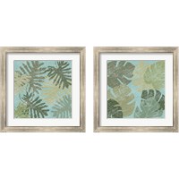 Framed Faded Tropical Leaves 2 Piece Framed Art Print Set