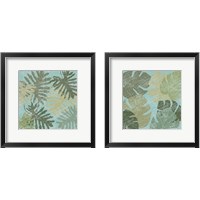 Framed 'Faded Tropical Leaves 2 Piece Framed Art Print Set' border=