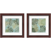 Framed 'Faded Tropical Leaves 2 Piece Framed Art Print Set' border=
