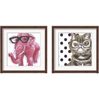 Framed 'Dapper Animal 2 Piece Framed Art Print Set' border=