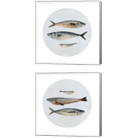Framed 'Three Fish 2 Piece Canvas Print Set' border=
