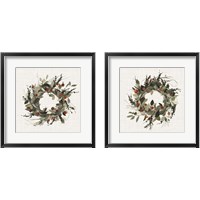 Framed 'Farmhouse Wreath  2 Piece Framed Art Print Set' border=