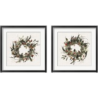 Framed 'Farmhouse Wreath  2 Piece Framed Art Print Set' border=