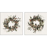 Framed 'Farmhouse Wreath  2 Piece Art Print Set' border=