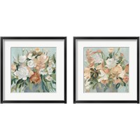 Framed 'Soft Pastel Bouquet 2 Piece Framed Art Print Set' border=